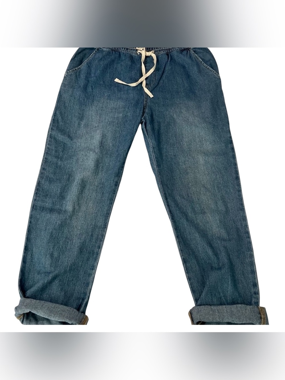 Roxy ~ Slow Swell Pants ~ Elastic & Drawstring ~ Summer Denim Blue Wash ~ Beachy - Picture 2 of 8